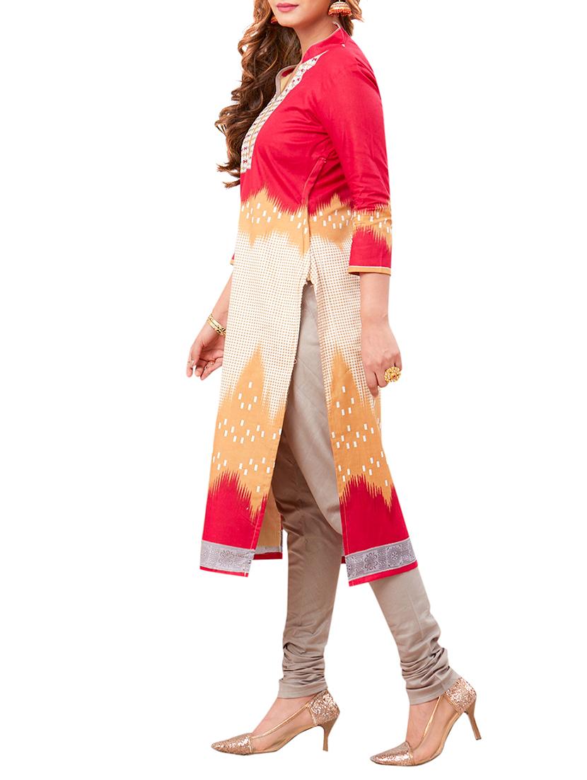 printed unstitched churidaar suit - 15410188 - Zoom Image - 2