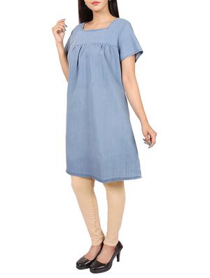 blue a-line kurta - 15410251 - Standard Image - 2