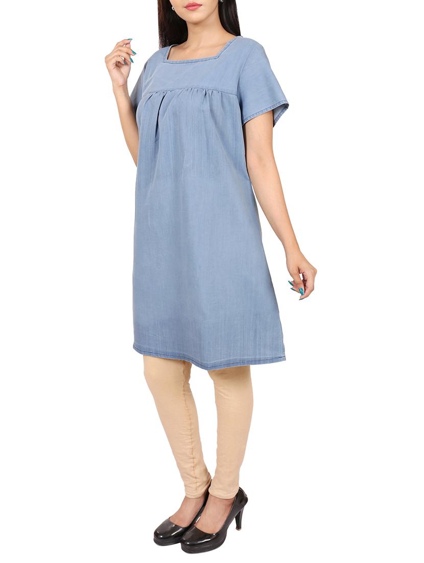 blue a-line kurta - 15410251 - Zoom Image - 2