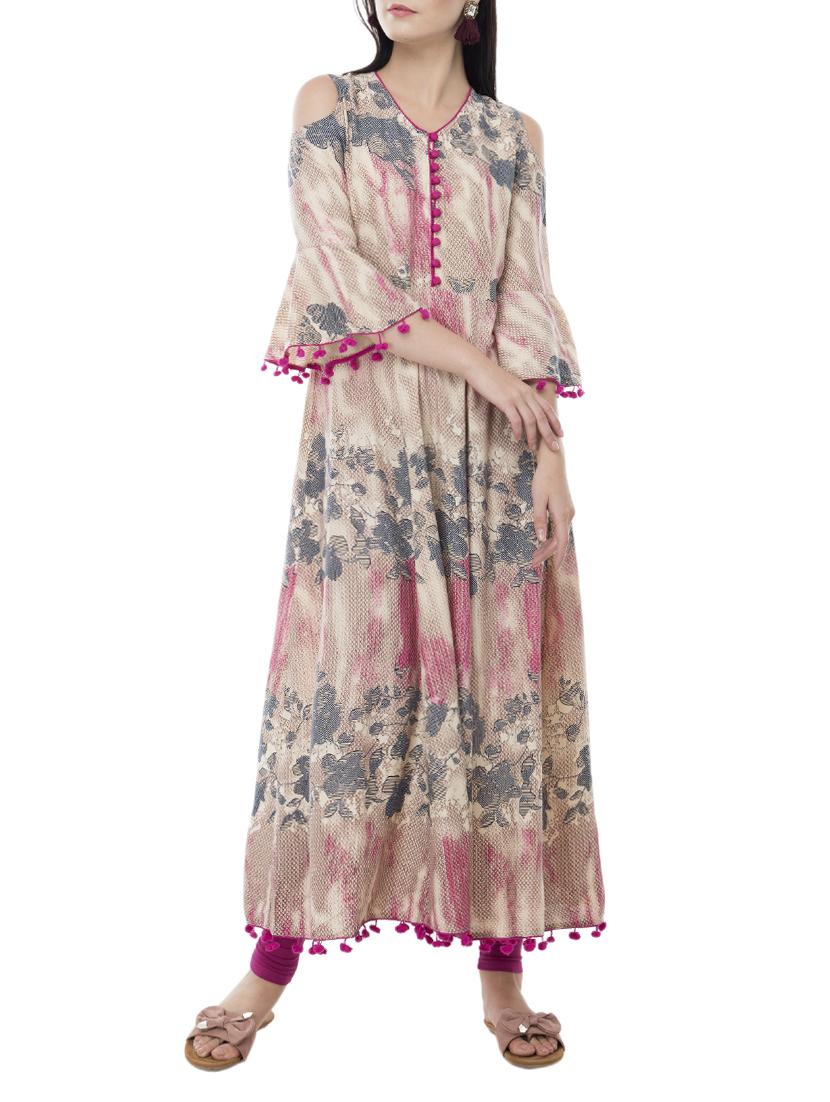 flared tassels kurta - 15410255 - Zoom Image - 2