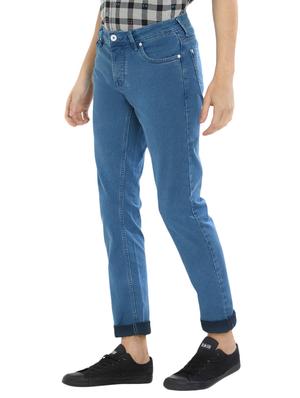 light blue cotton plain jeans - 15410291 - Standard Image - 2