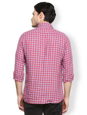 red linen casual shirt - 15410573 - Standard Image - 2