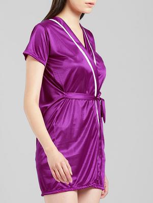 Side tie up sleepwear robe - 15410812 - Standard Image - 2