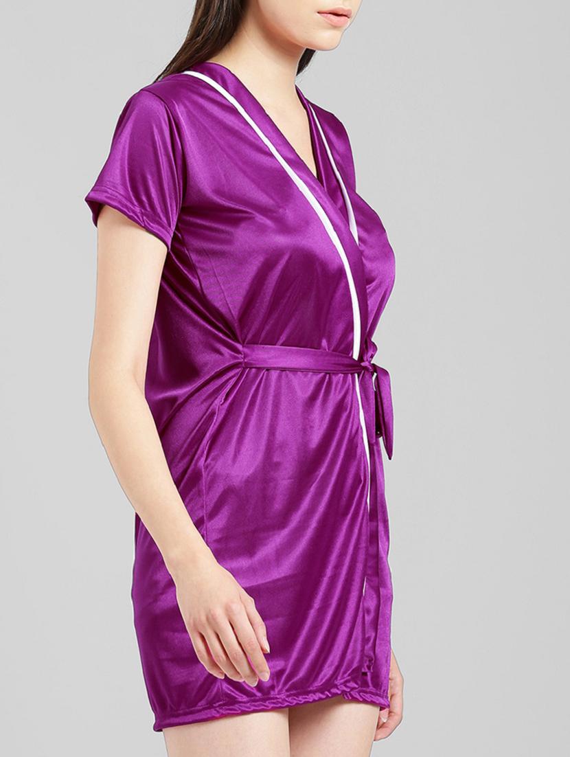 Side tie up sleepwear robe - 15410812 - Zoom Image - 2