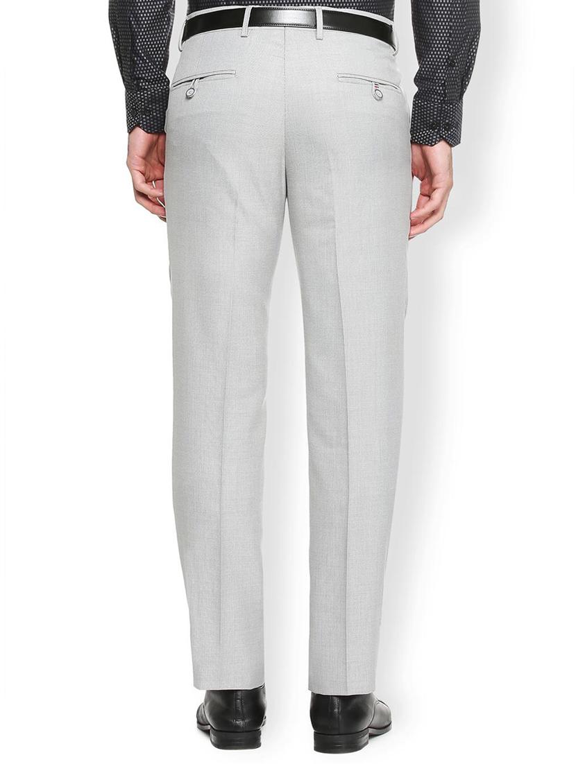 grey polyester blend flat front formal trouser - 15410841 - Zoom Image - 2