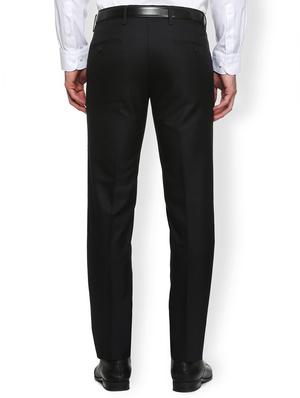 black polyester blend flat front formal trouser - 15410843 - Standard Image - 2