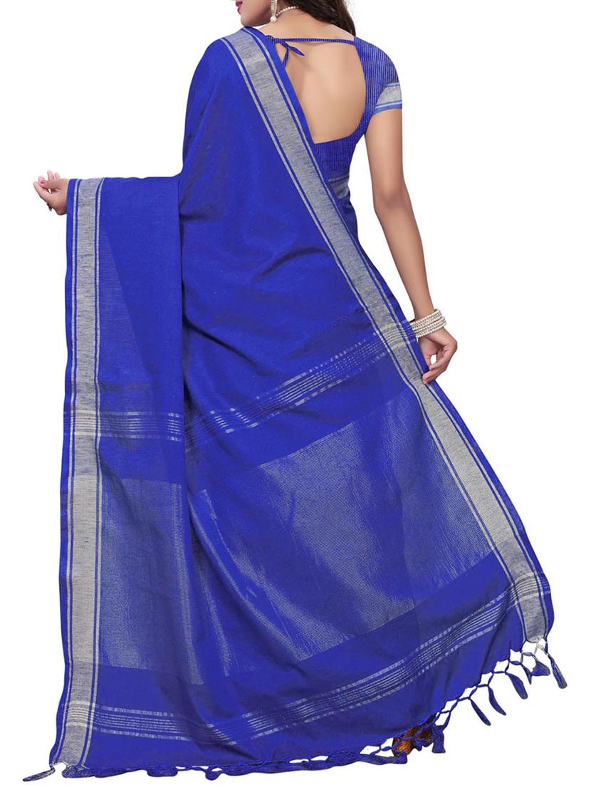 Linen maheshwari saree with blouse - 15410847 - Zoom Image - 2