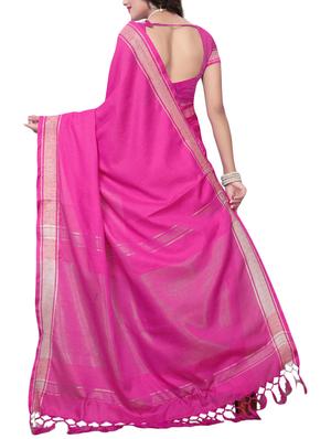 Linen maheshwari saree with blouse - 15410849 - Standard Image - 2