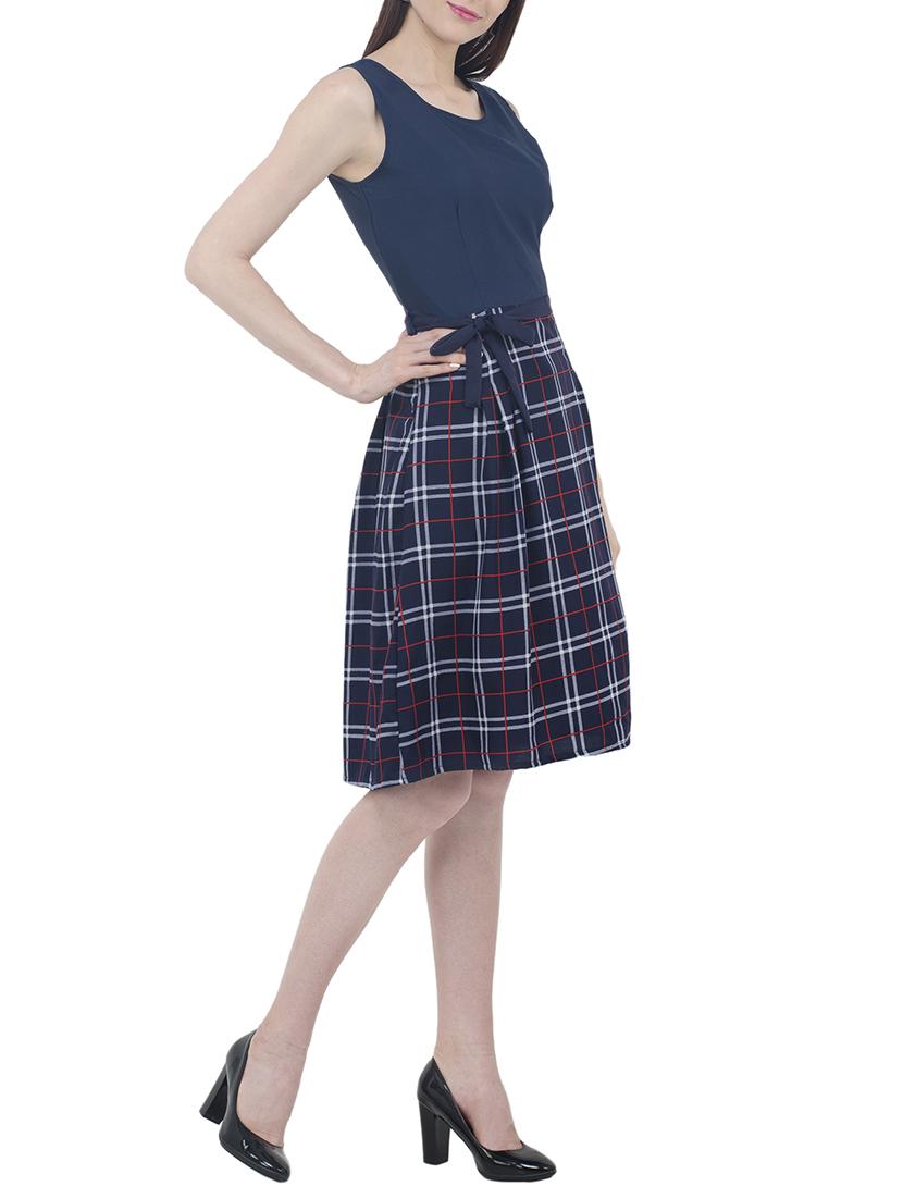 Plaid belted dress - 15411126 - Zoom Image - 2