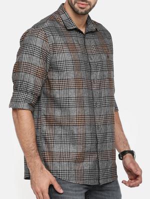 grey cotton casual shirt - 15411214 - Standard Image - 2