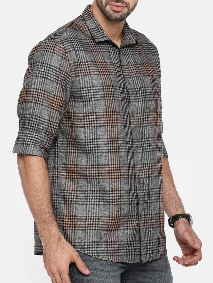 grey cotton casual shirt - 15411214 - Zoom Image - 2