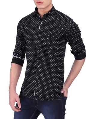black cotton casual shirt - 15411390 - Standard Image - 2