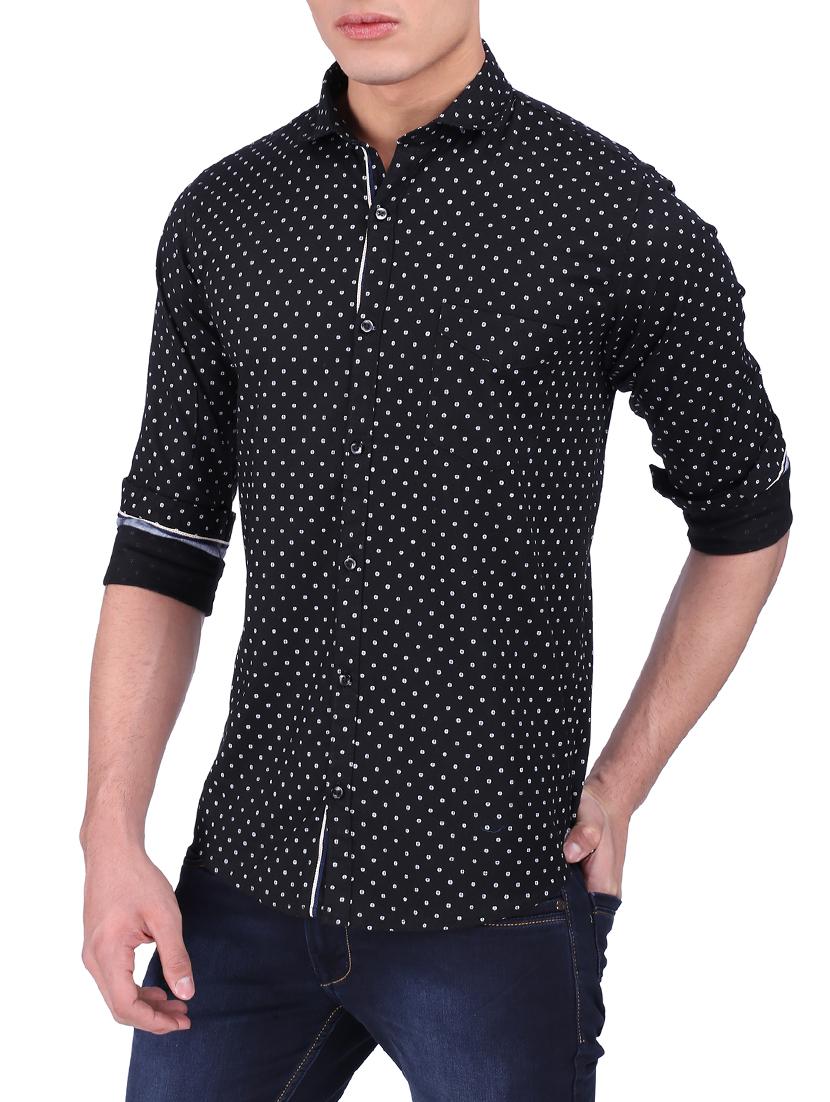 black cotton casual shirt - 15411390 - Zoom Image - 2
