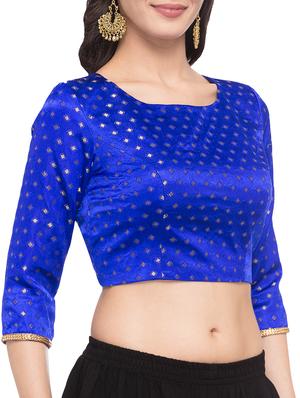 Golden zari embroidered blouse - 15411597 - Standard Image - 2