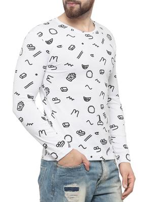 white cotton all over print t-shirt - 15412155 - Standard Image - 2