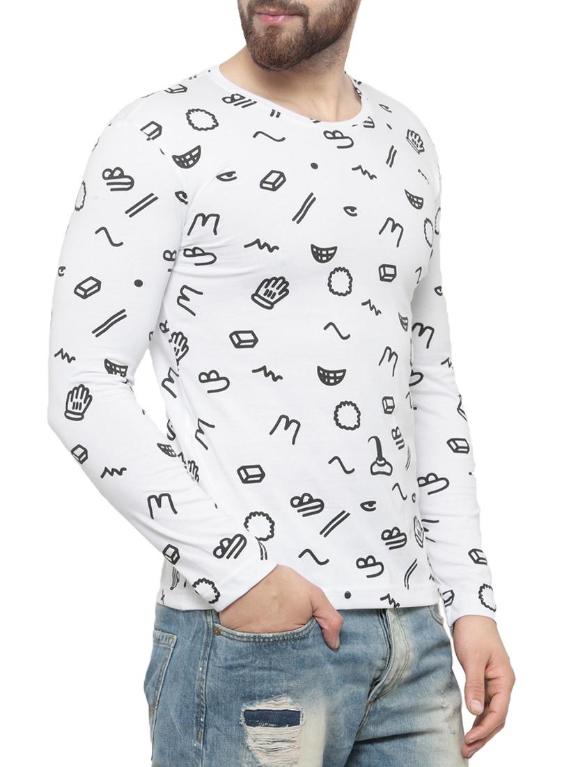 white cotton all over print t-shirt - 15412155 - Zoom Image - 2
