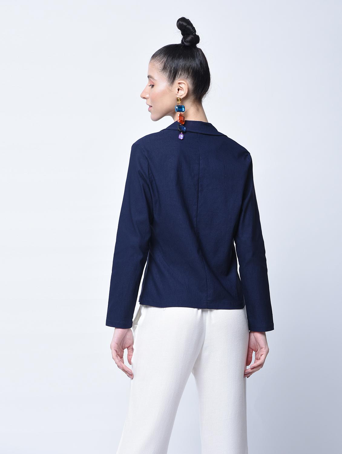 lapel collar formal blazer - 15412202 - Zoom Image - 2