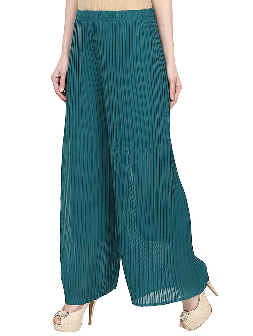 pleated straight palazzo - 15412650 - Zoom Image - 2
