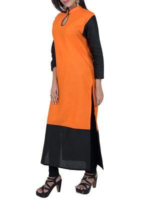 straight color block kurta - 15412751 - Standard Image - 2