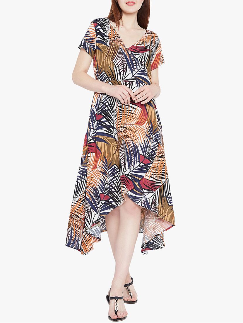 Tropical print asymmetrical dress - 15412837 - Zoom Image - 2