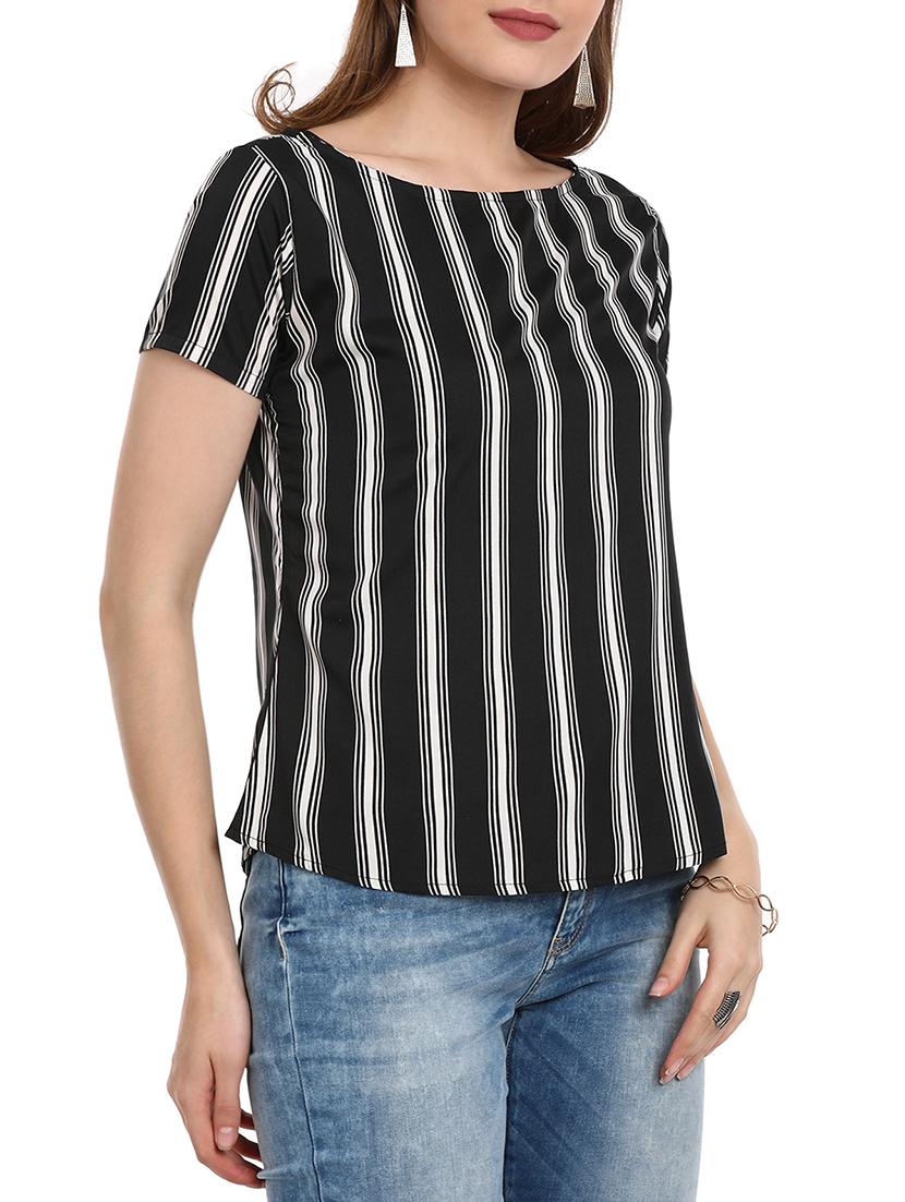 Striped round neck top - 15412850 - Zoom Image - 2