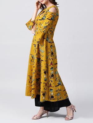 anarkali conversational kurta - 15412997 - Standard Image - 2