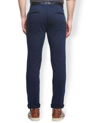 blue cotton blend chinos - 15413137 - Standard Image - 2