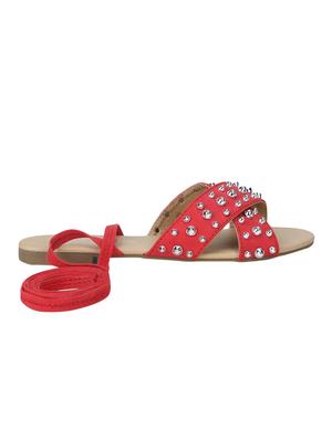 red slip on sandals - 15413164 - Standard Image - 2