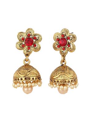gold zinc jhumka - 15413178 - Standard Image - 2