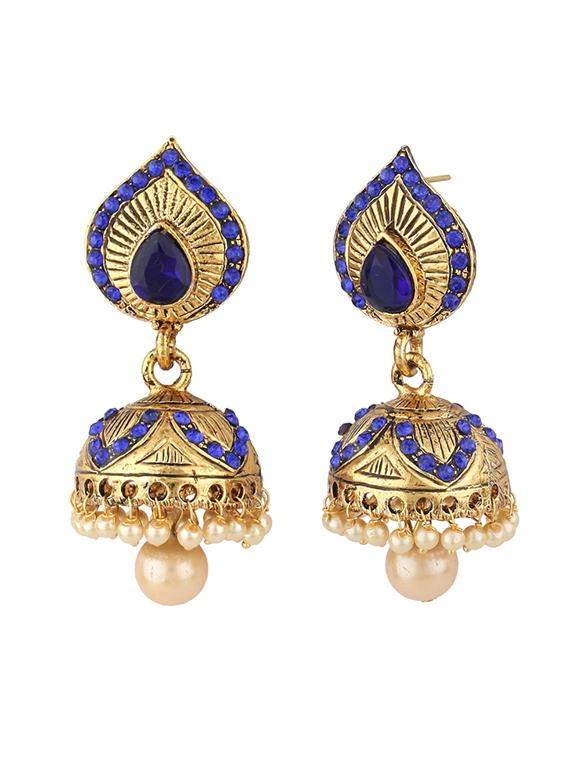 gold zinc jhumka - 15413194 - Zoom Image - 2