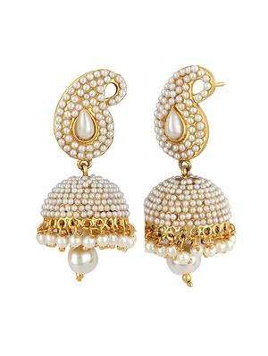 white zinc jhumka - 15413237 - Standard Image - 2