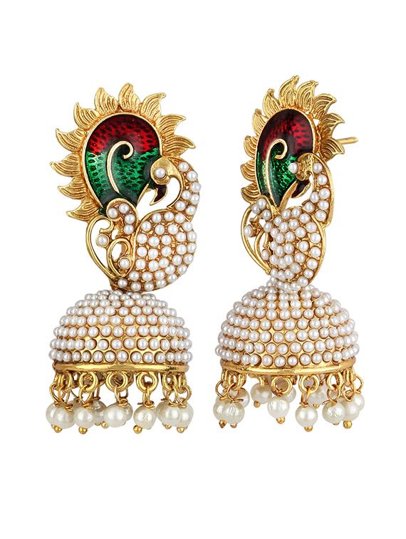 gold tone jhumka - 15413256 - Zoom Image - 2