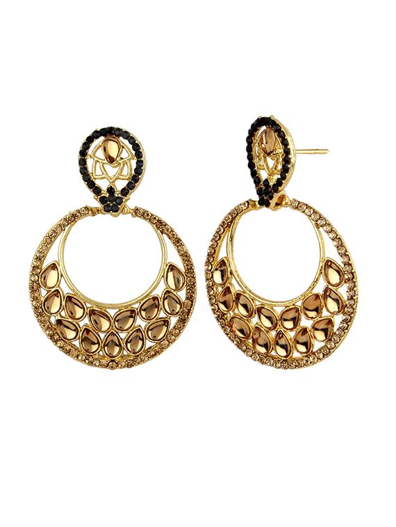 Gold Tone Stone Earrings - 15413285 - Zoom Image - 2