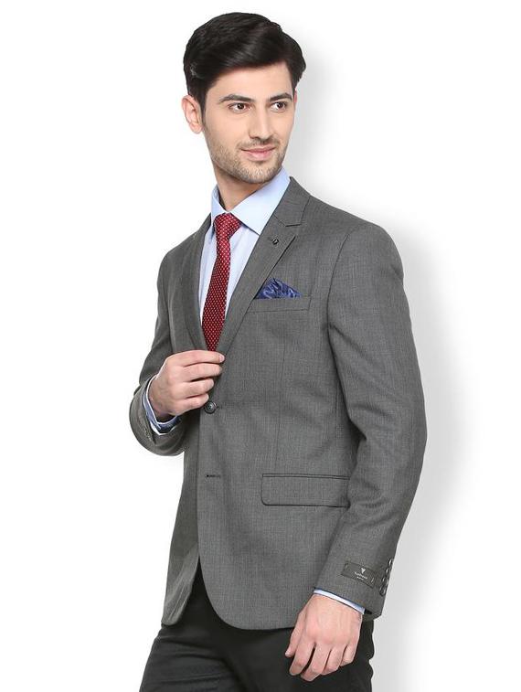 grey polyester single breasted blazer - 15413334 - Zoom Image - 2