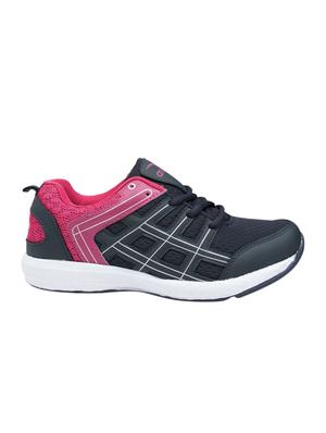 navy lace-up mesh sports shoes - 15413347 - Standard Image - 2