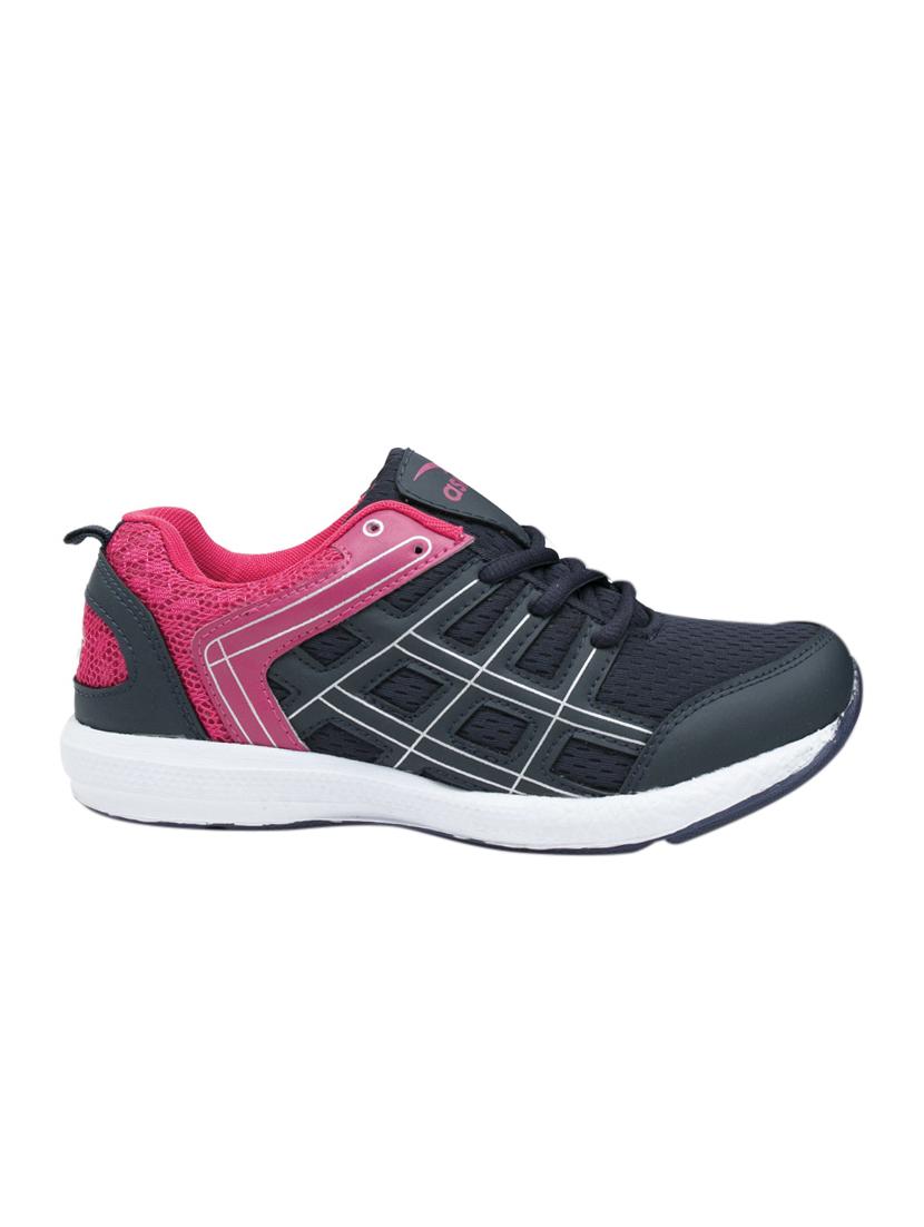 navy lace-up mesh sports shoes - 15413347 - Zoom Image - 2