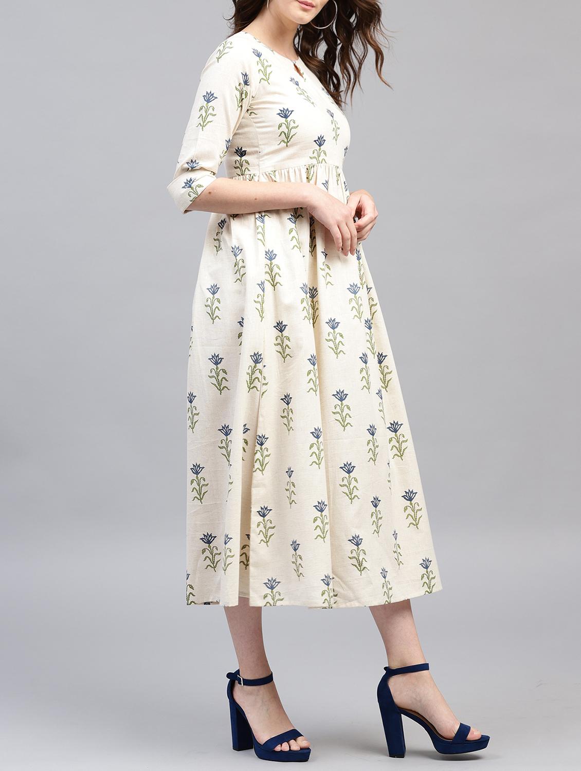 floral keyhole neck maxi dress - 15413412 - Zoom Image - 2