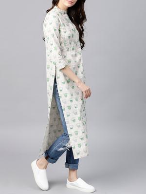 Pintucks straight quirky kurta - 15413452 - Standard Image - 2