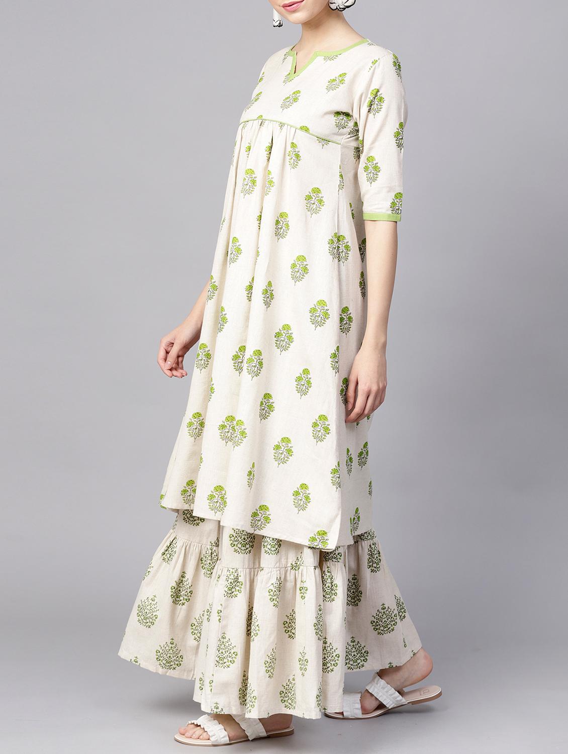 printed kurta skirt set - 15413477 - Zoom Image - 2
