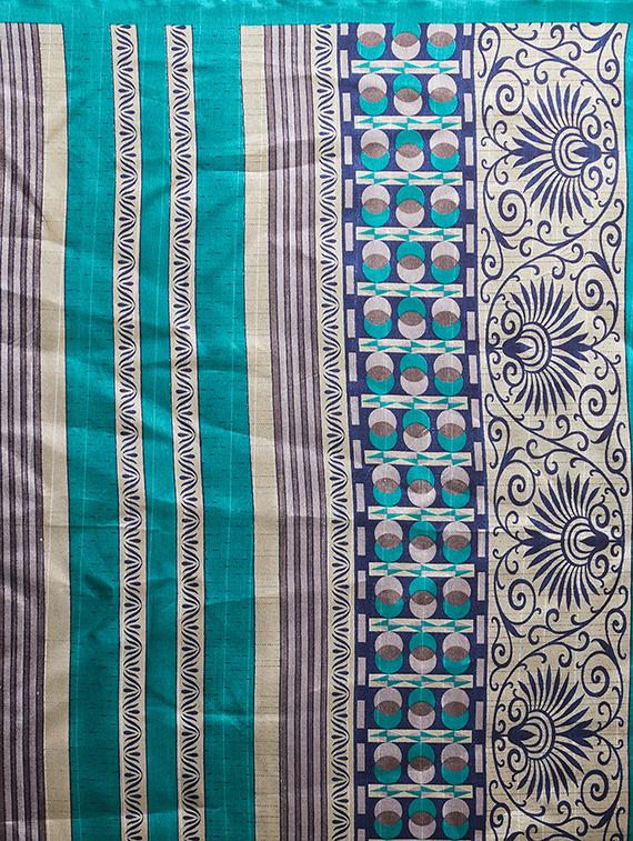 turquoise art silk bhagalpuri saree with blouse - 15413621 - Zoom Image - 5