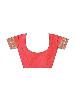 Delicate zari bordered bandhani saree with blouse - 15413668 - Standard Image - 2