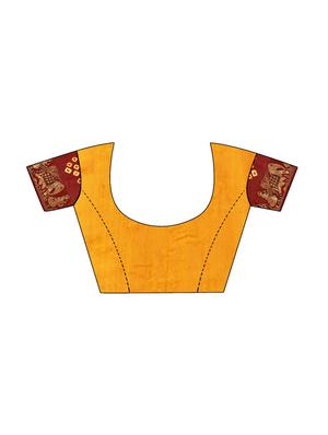 Delicate zari bordered bandhani saree with blouse - 15413670 - Standard Image - 2