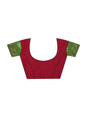 Delicate zari bordered bandhani saree with blouse - 15413671 - Standard Image - 2