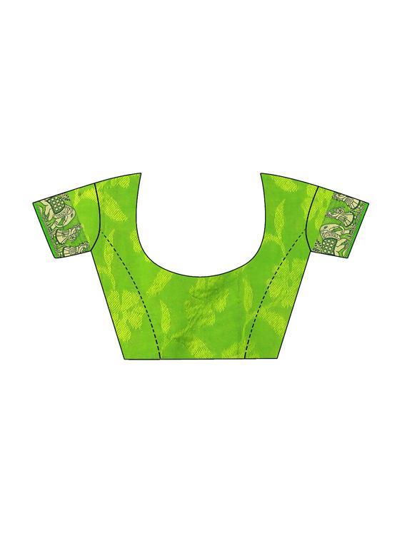 Delicate zari bordered bandhani saree with blouse - 15413672 - Zoom Image - 2