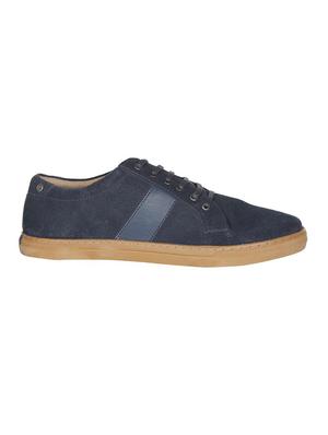 navy Suede lace up sneakers - 15413734 - Standard Image - 2
