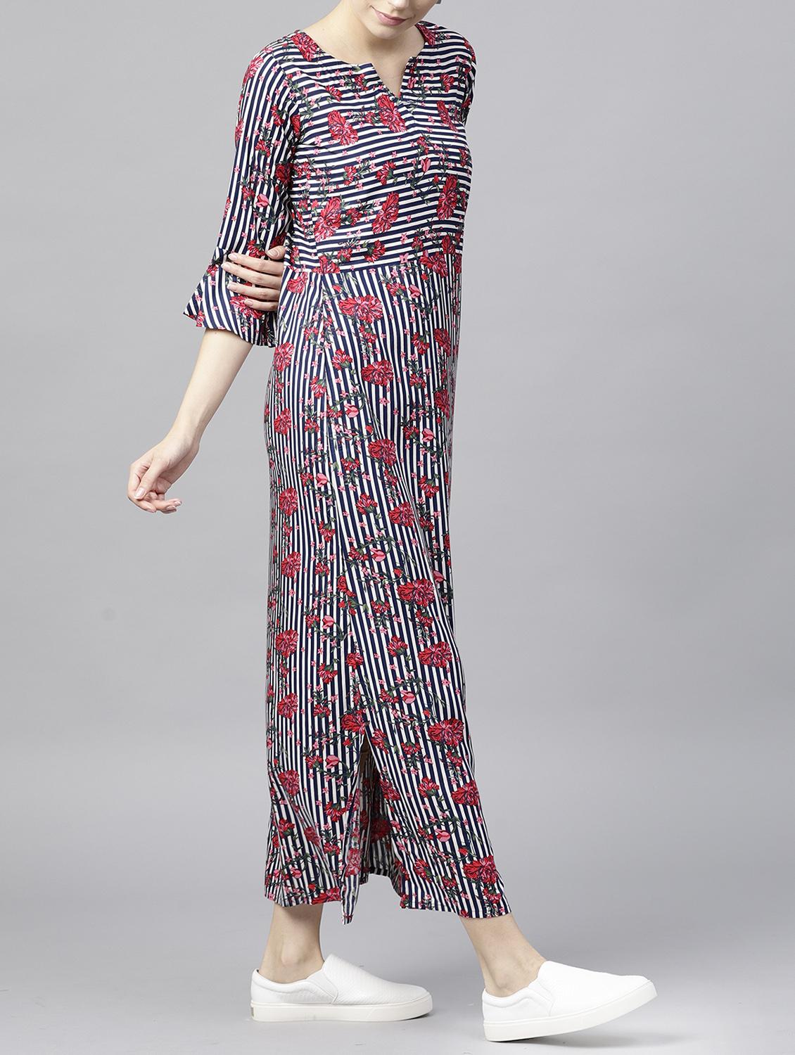 bell sleeve floral maxi dress - 15413996 - Zoom Image - 2