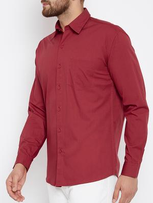red cotton casual shirt - 15414002 - Standard Image - 2