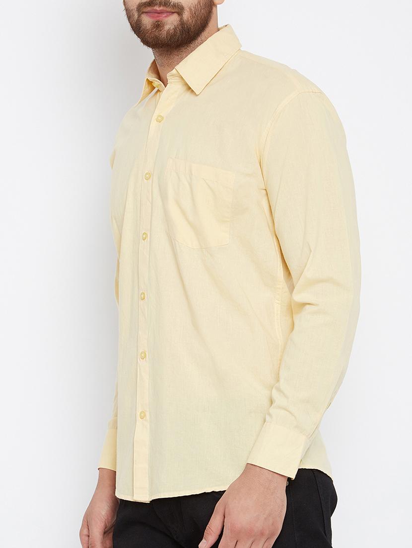yellow cotton casual shirt - 15414003 - Zoom Image - 2