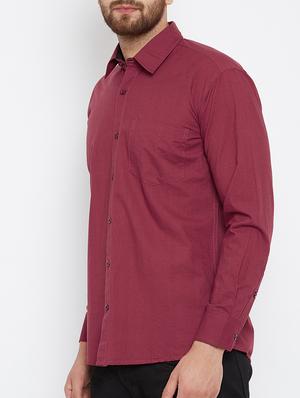 red cotton casual shirt - 15414010 - Standard Image - 2