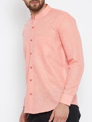 pink cotton casual shirt - 15414018 - Standard Image - 2